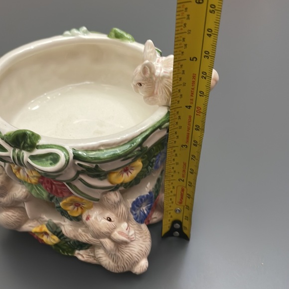 Fitz & Floyd Bunnies & Blooms Ceramic Simmering Oil Bowl Tealight/Candle Holder - Picture 6 of 10